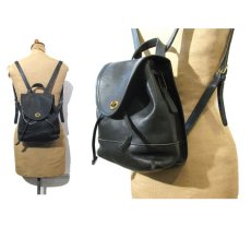画像5: 1980-90's OLD COACH Leather Back Pack　BLACK (5)