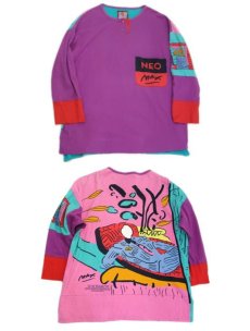 画像6: 1980's "NEO MAX" L/S Henley Shirts -Peter Max Signature Series-　PURPLE　size M - L (表記 L) (6)