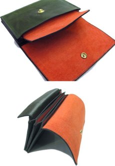 画像3: "JUTTA NEUMANN" Leather Wallet "the Waiter's Wallet" Medium Size　color : Light Green / Orange (3)