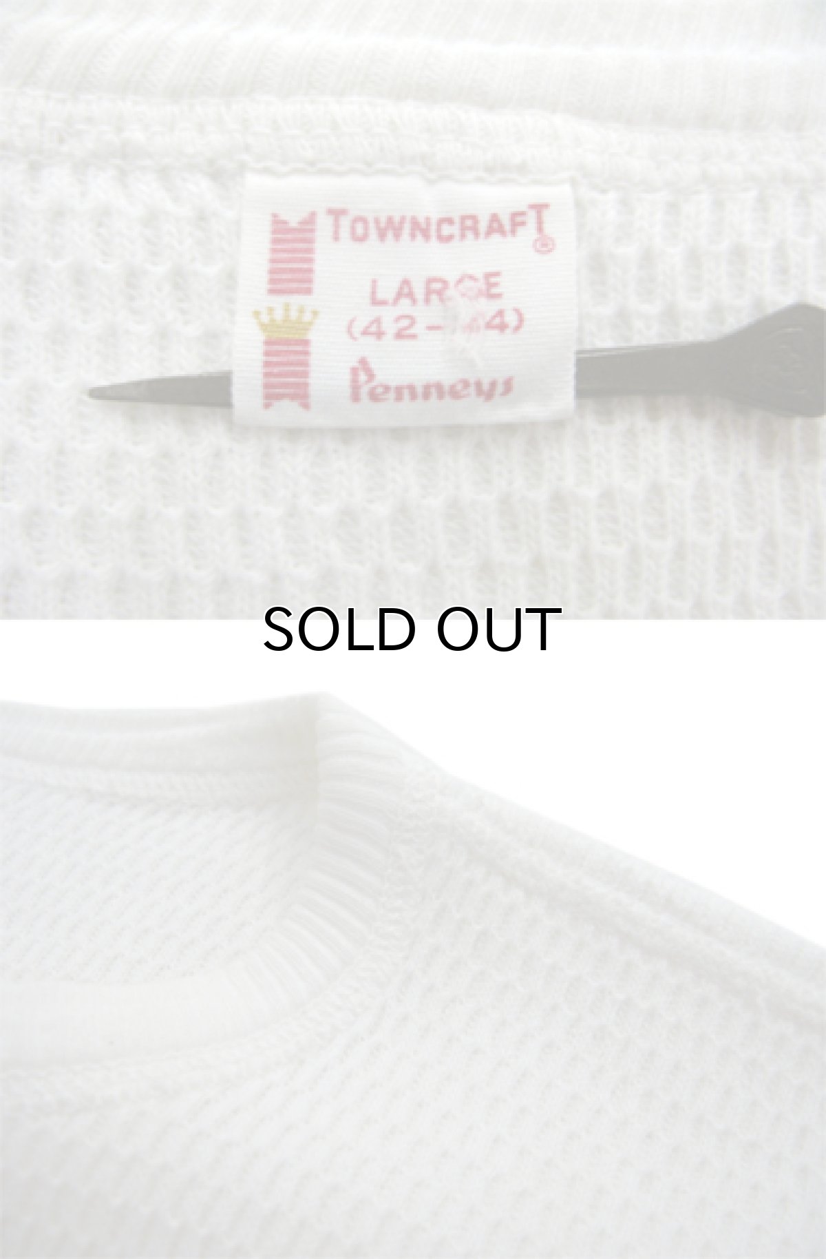 画像3: 1960's "TOWNCRAFT" S/S Thermal Shirts　WHITE　sizeM - L (表記 42-44) (3)