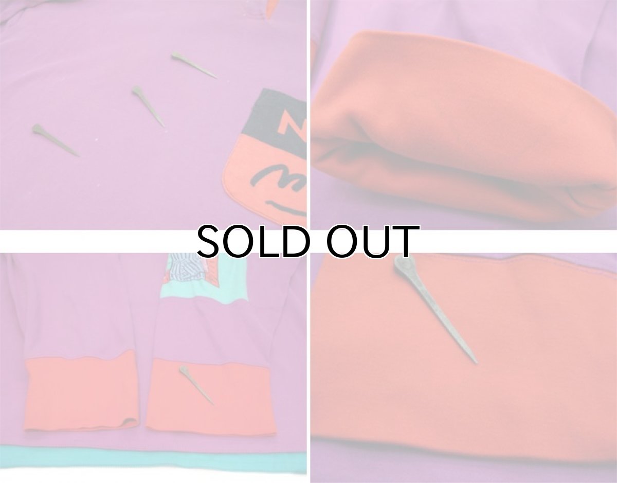 画像5: 1980's "NEO MAX" L/S Henley Shirts -Peter Max Signature Series- PURPLE size M - L (表記 L) (5)