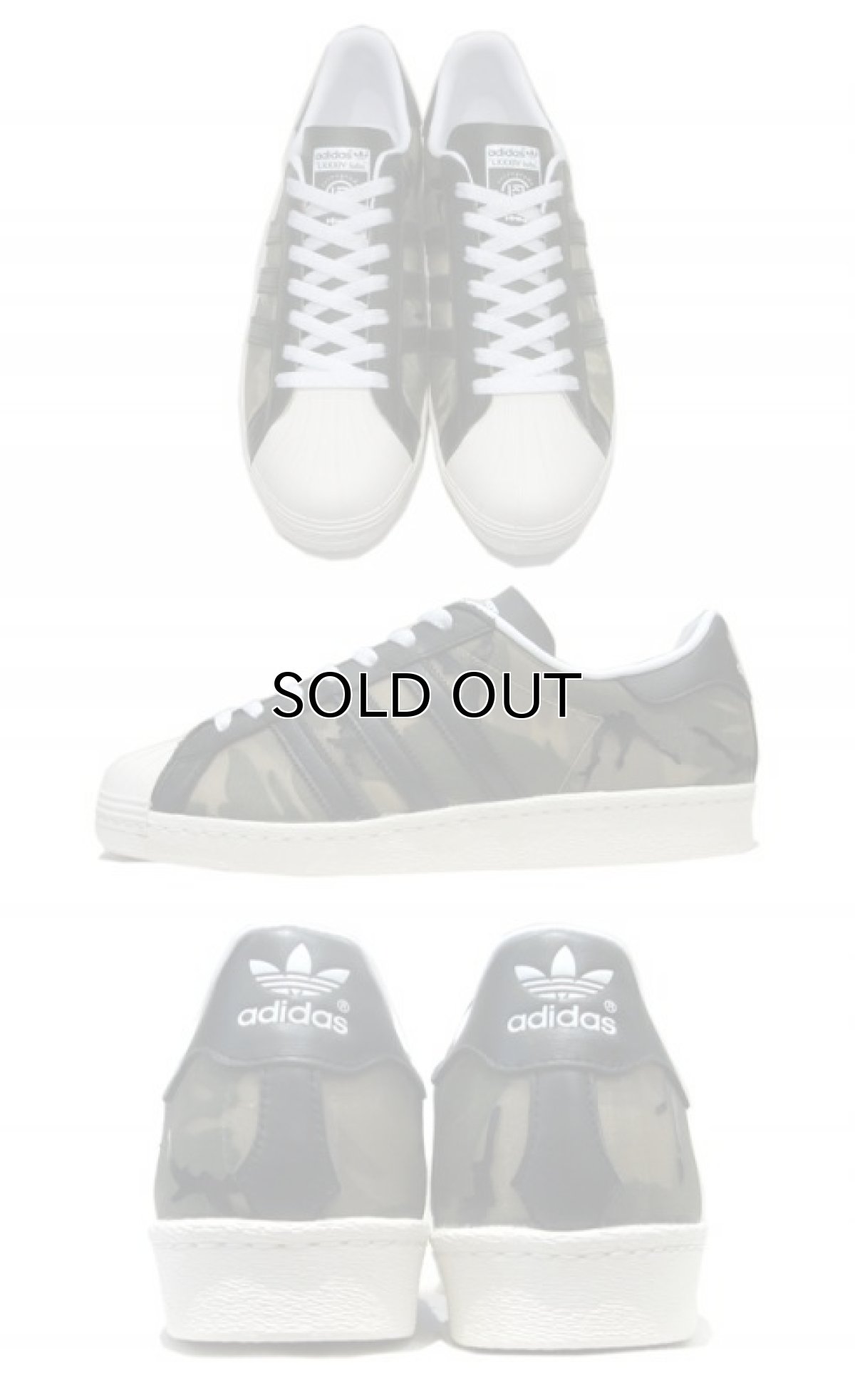 画像2: NEW adidas "SUPER STAR" Clear Camouflage Sneaker Olive / Black / White size 10.5 (2)