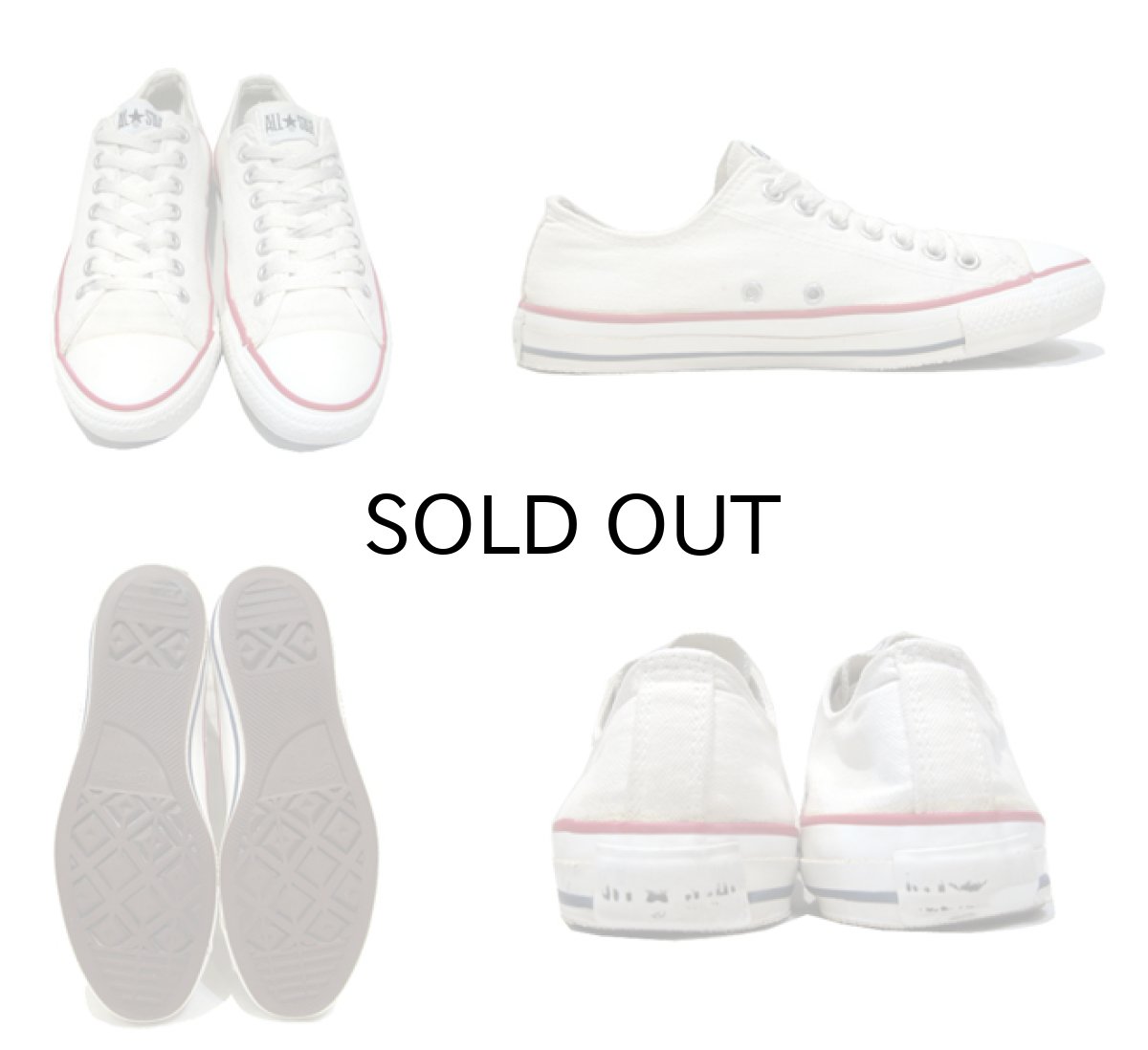 画像2: 1990's Converse "ALL STAR" Low Canvas Sneaker made in U.S.A Natural size 8.5 (27 cm) (2)