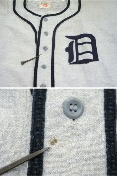 画像6: 1960's "WILSON" Baseball Wool Shirts -made in USA-　Grey / Navy　size L (表記 42) (6)