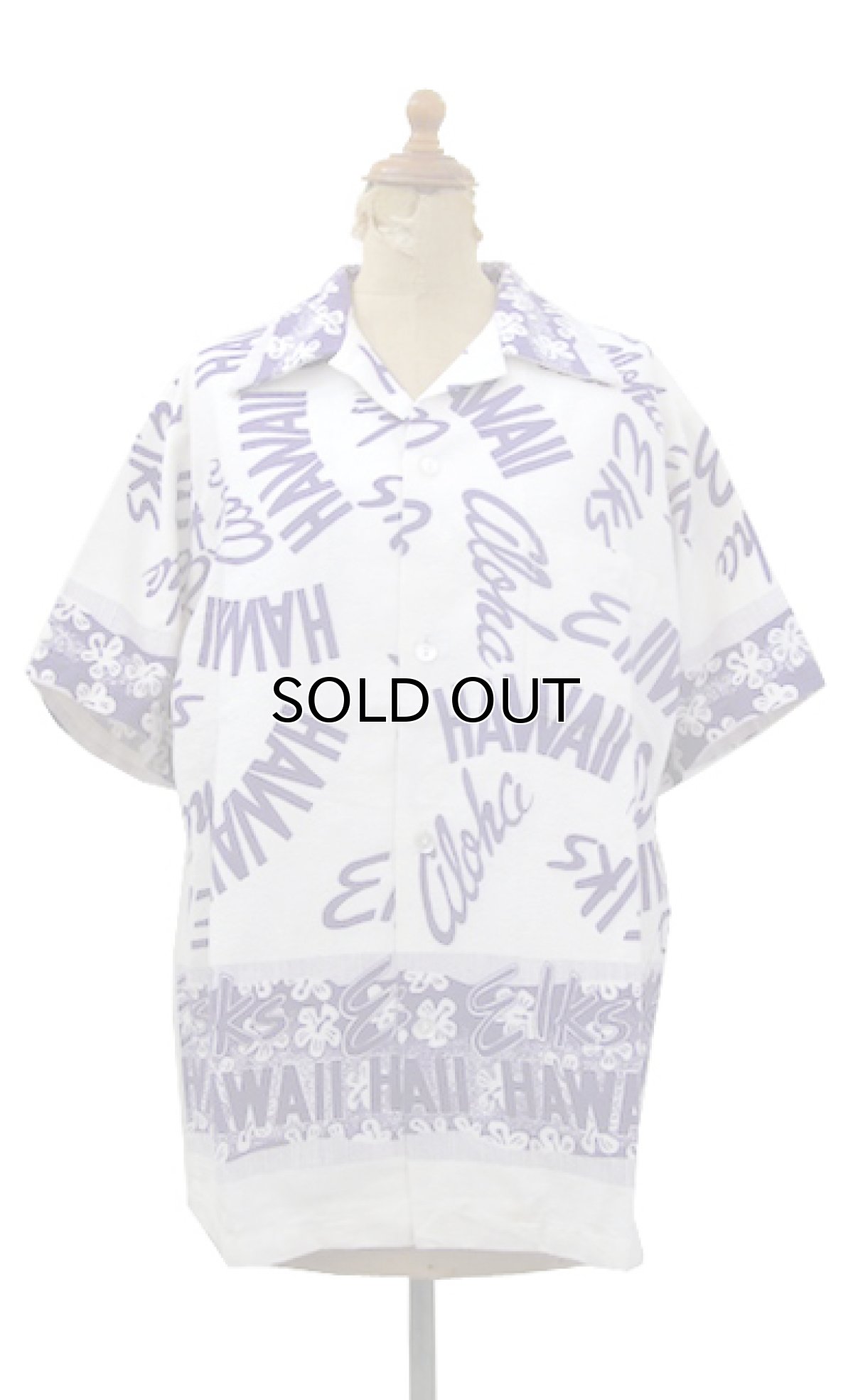 画像1: 1960-70's "Guy Romo" Cotton Hawaiian Shirts　White / Purple　size M (表記 M) (1)