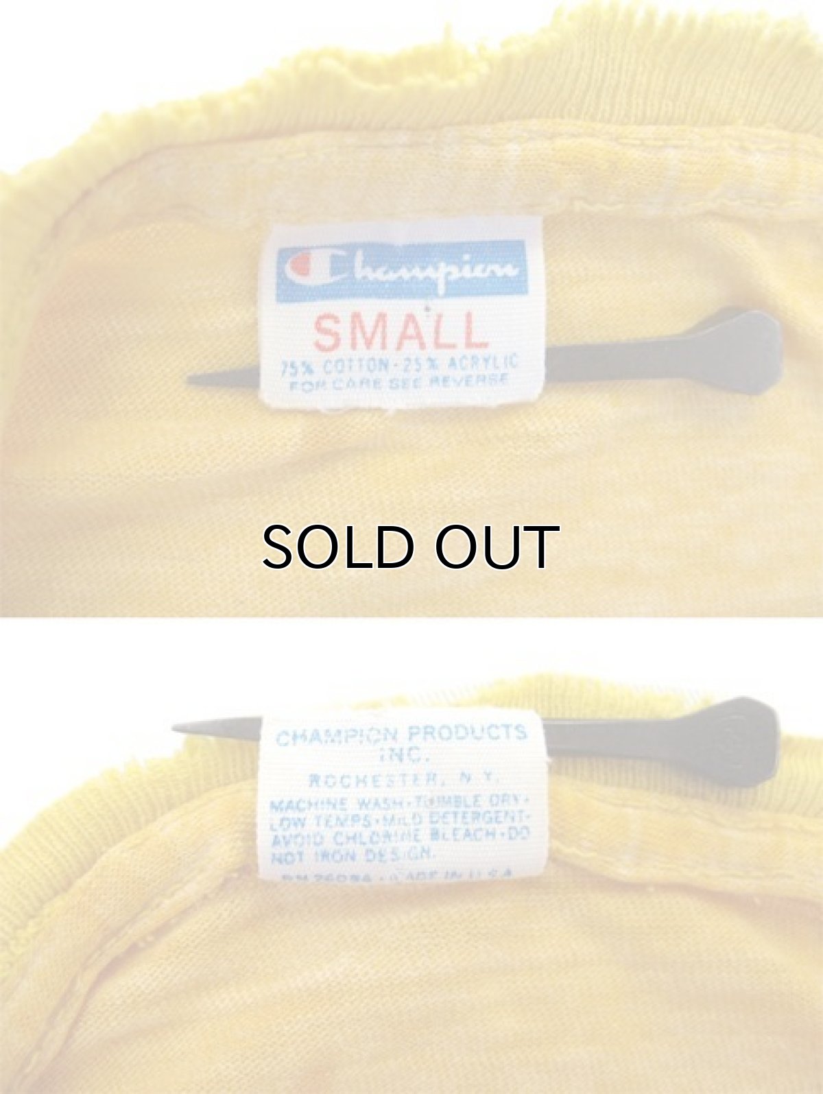 画像3: 1970's Champion "U.S.NAVAL ACADEMY" Ringer T-Shirts -made in USA- Heather Yellow size XS (表記 S) (3)