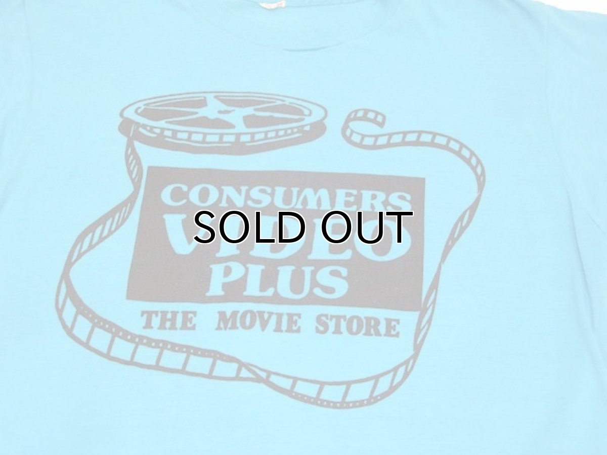 画像4: 1980's Screen Stars "VIDEO PLUS" Print T-Shirts　BLUE　size M (表記 L) (4)