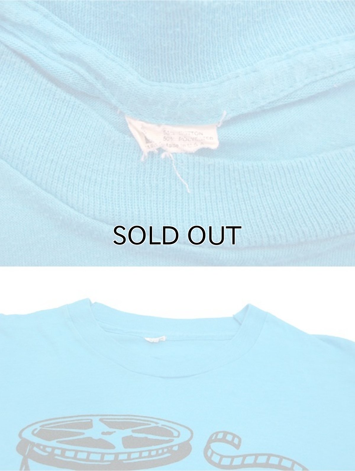 画像3: 1980's Screen Stars "VIDEO PLUS" Print T-Shirts　BLUE　size M (表記 L) (3)