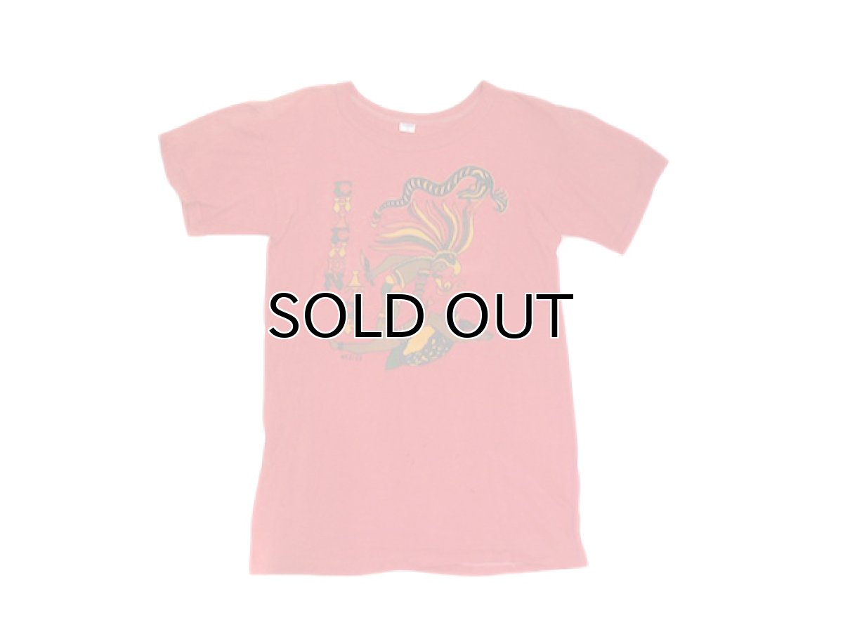 画像2: OLD SLORIS "CHICHEN ITZA " Print T-Shirts RED size M - L (表記 46) (2)