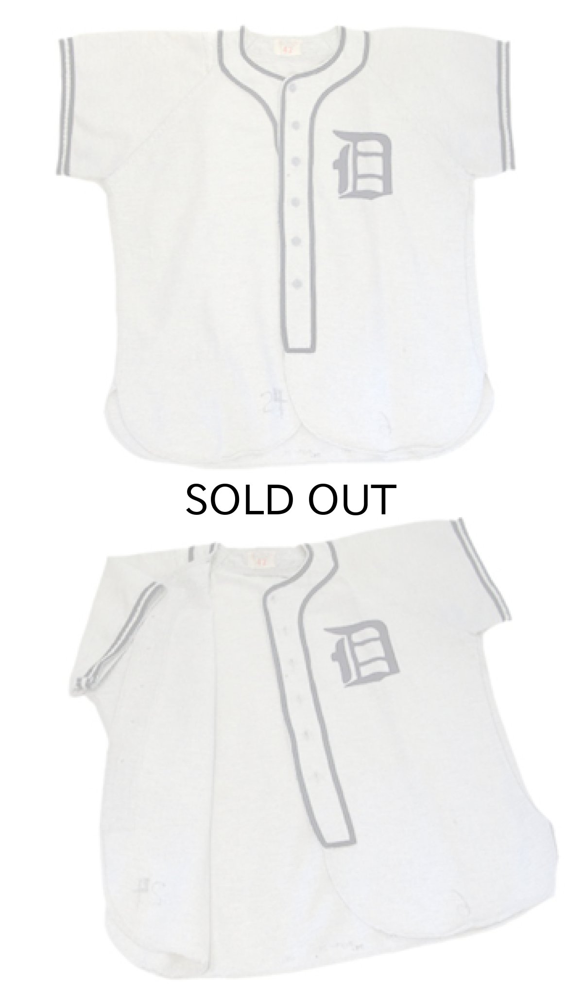 画像4: 1960's "WILSON" Baseball Wool Shirts -made in USA- Grey / Navy size L (表記 42) (4)