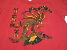 画像4: OLD SLORIS "CHICHEN ITZA " Print T-Shirts　RED　size M - L (表記 46) (4)