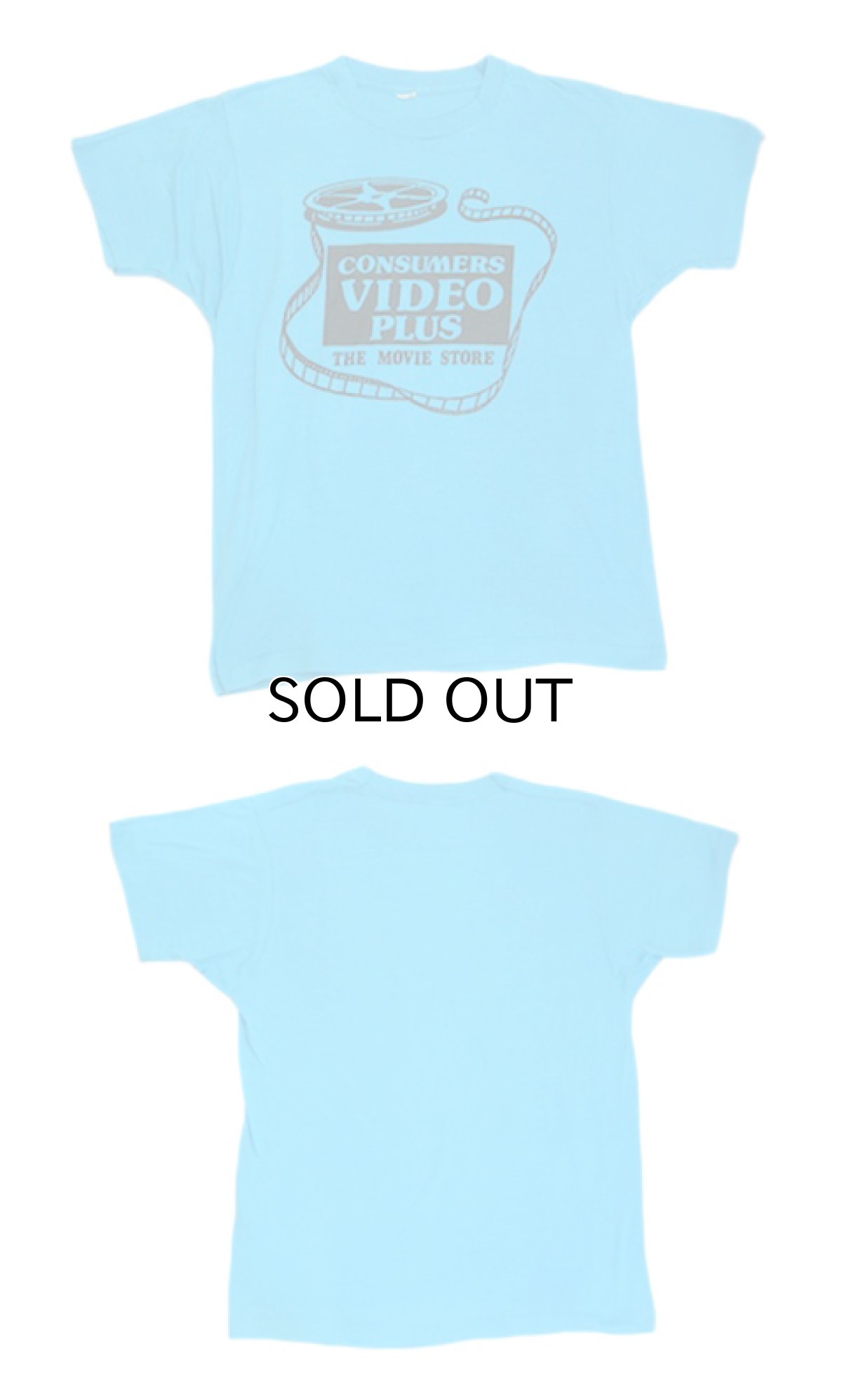 画像2: 1980's Screen Stars "VIDEO PLUS" Print T-Shirts　BLUE　size M (表記 L) (2)