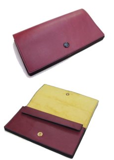 画像4: "JUTTA NEUMANN" Leather Wallet "the Waiter's Wallet"  color : Burgundy / Yellow 長財布 (4)