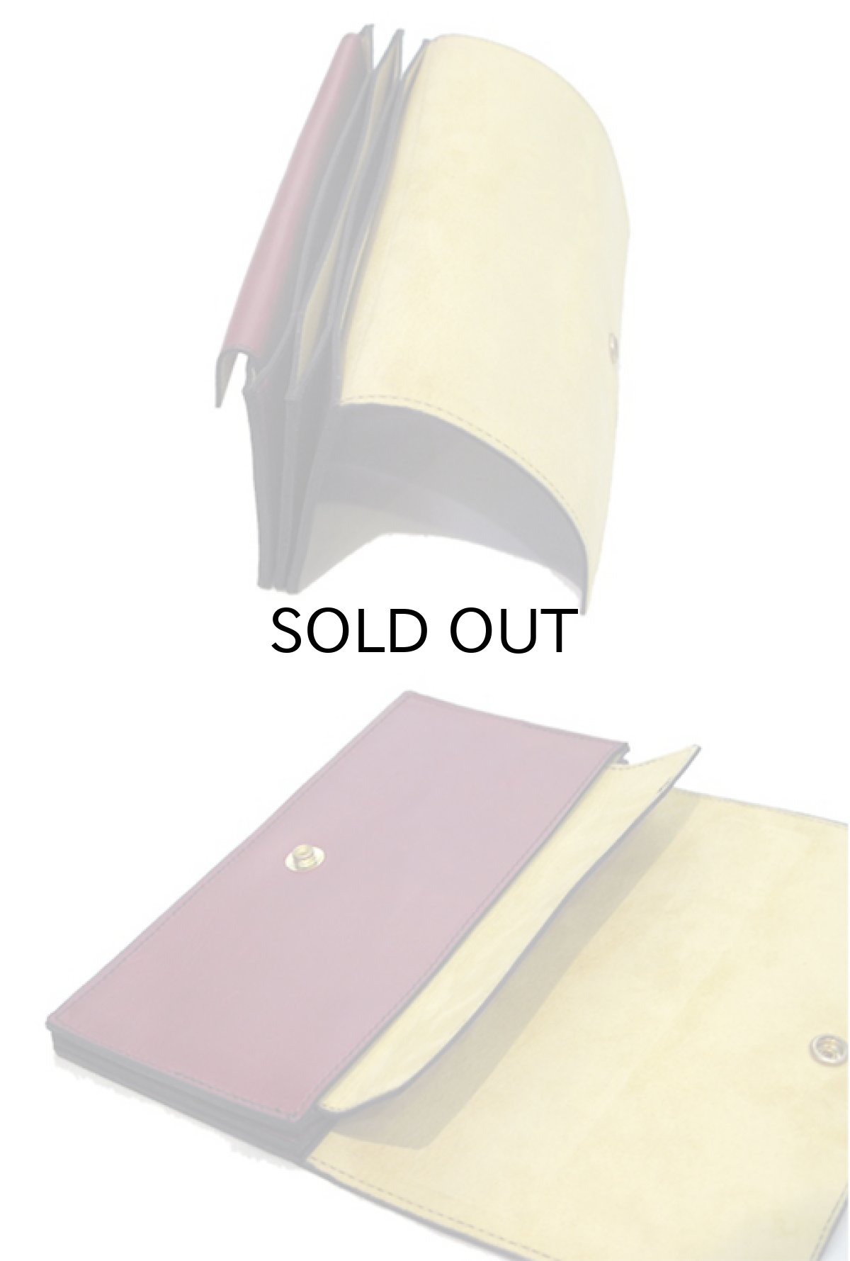 画像3: "JUTTA NEUMANN" Leather Wallet "the Waiter's Wallet"  color : Burgundy / Yellow 長財布 (3)