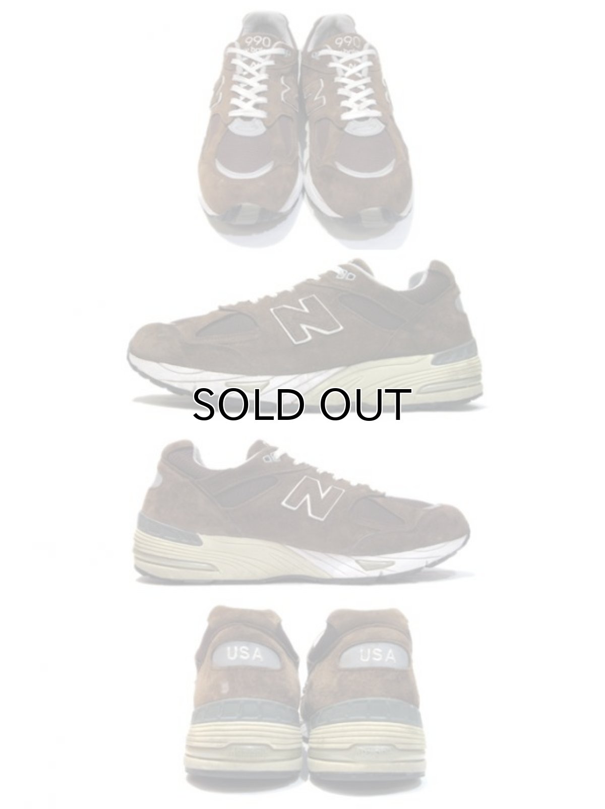 画像2: New Balance 990 Running Shoes -made in USA- BROWN size 10 1/2 (28.5 cm) (2)