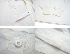 画像5: ~1960's Europe Cotton Pile Henley Neck Shirts DEAD STOCK　size M - L (表記 7) (5)