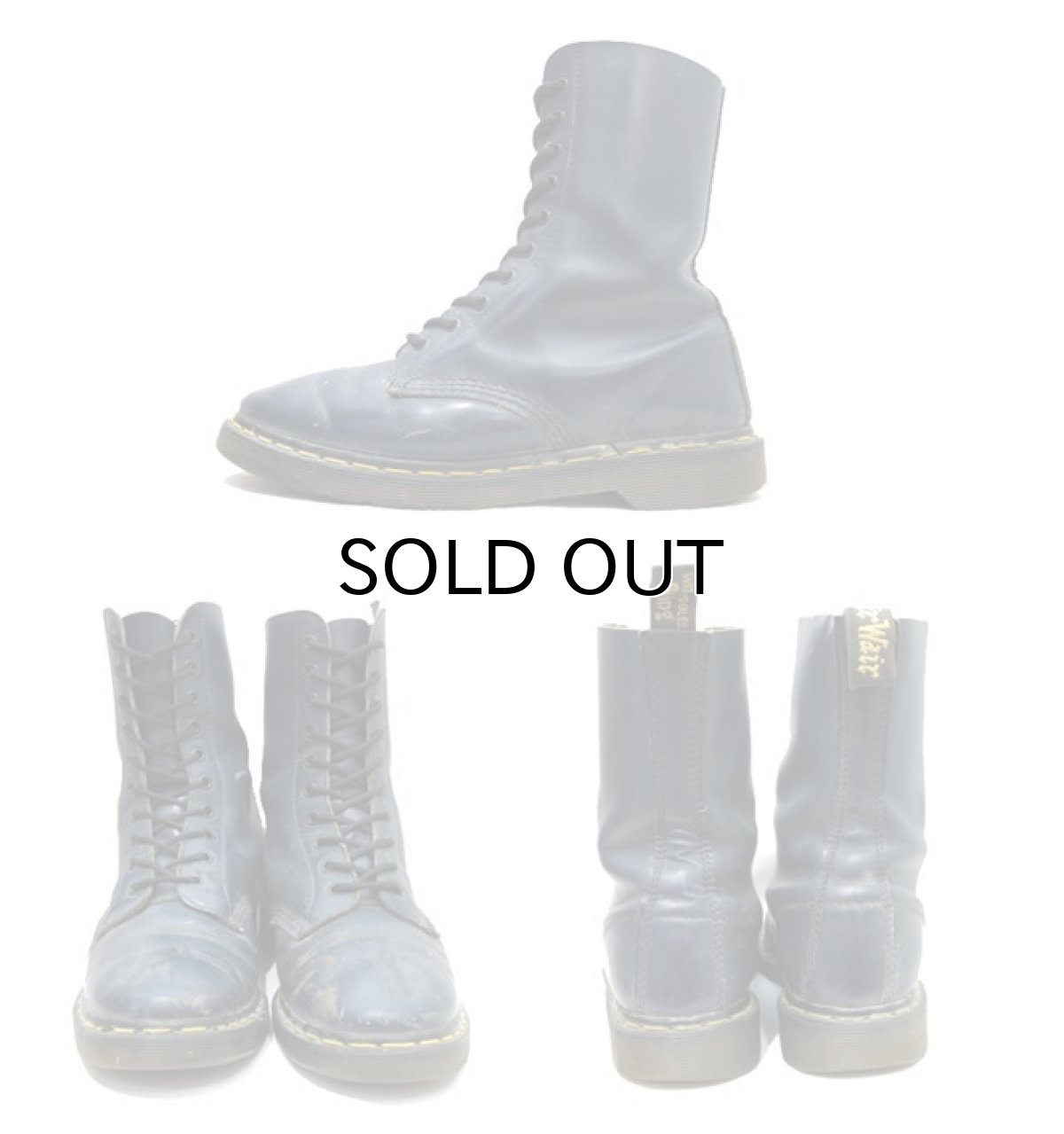 画像2: Dr.Martins 10-Hole Leather Boots -made in England- NAVY size 27cm ~ 27.5cm (2)