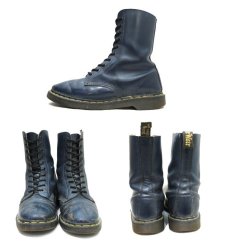 画像2: Dr.Martins 10-Hole Leather Boots -made in England-　NAVY　size 27cm ~ 27.5cm (2)