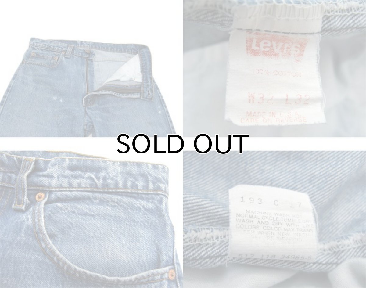 画像4: 1990's Levi Strauss & Co. Lot 505 Denim Pants with Studs　Blue Denim　size w 31 inch (表記 32 x 32) (4)