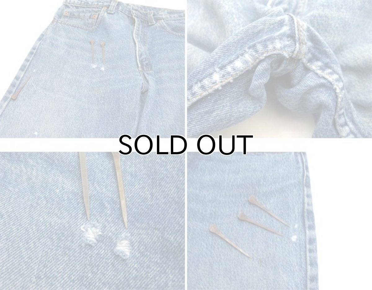 画像5: 1990's Levi Strauss & Co. Lot 505 Denim Pants with Studs　Blue Denim　size w 31 inch (表記 32 x 32) (5)