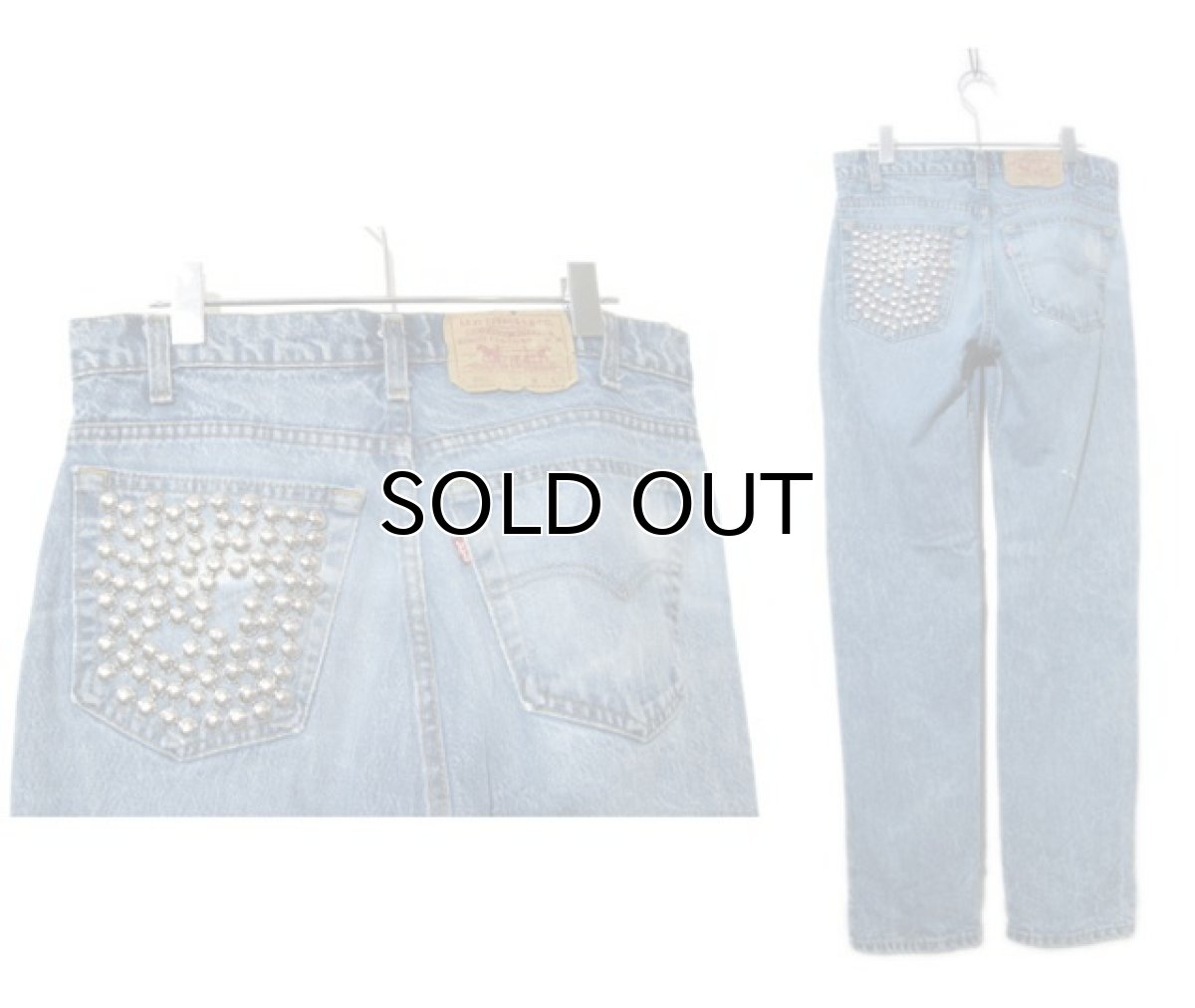 画像2: 1990's Levi Strauss & Co. Lot 505 Denim Pants with Studs　Blue Denim　size w 31 inch (表記 32 x 32) (2)