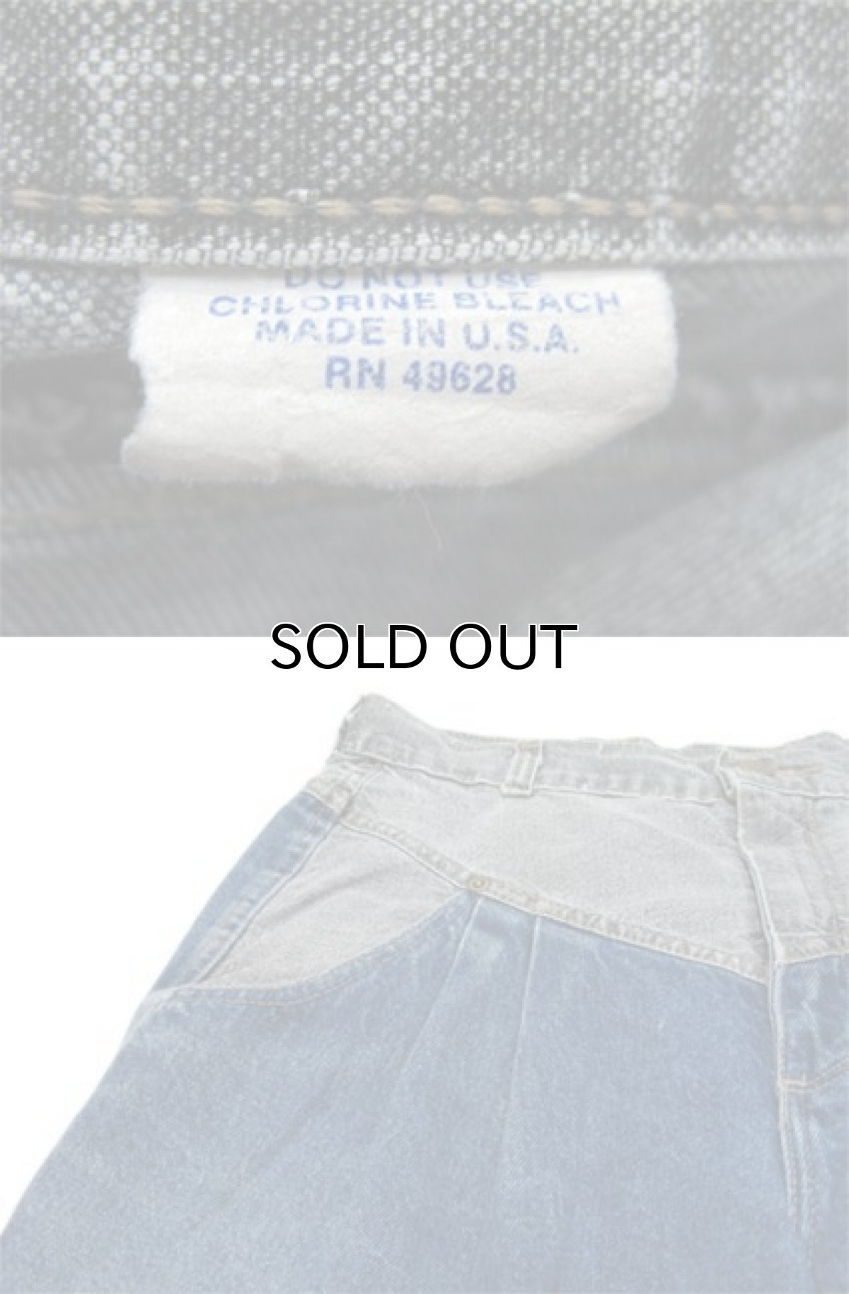 画像5: 1980's "ZENA" Design Tuck Denim Pants -made in USA-　Blue Denim / Black Denim　size w 30.5 inch (5)