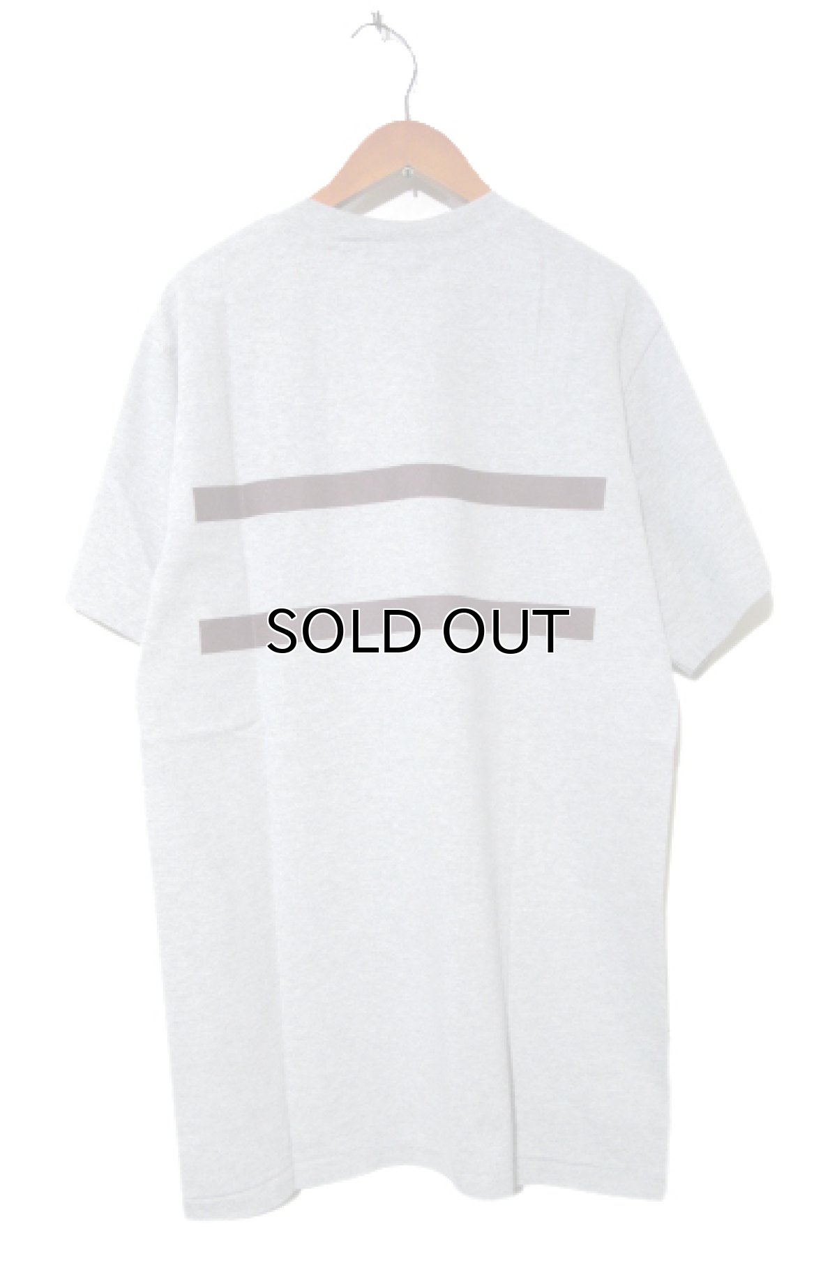 画像2: EAGLE USA "Double Line" Print T-Shirts -made in USA-　Grey / Burgundy　size M - L (表記 M) (2)