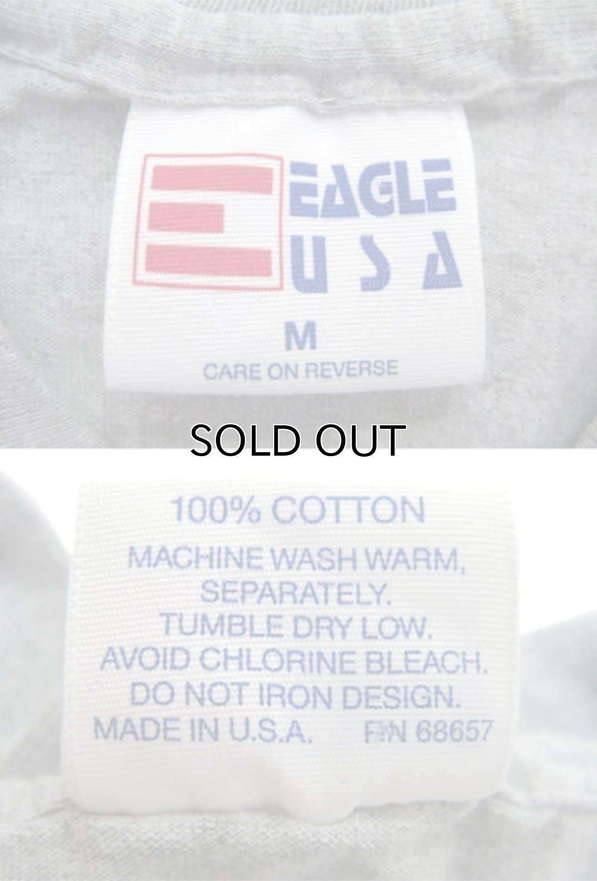 画像4: EAGLE USA "Double Line" Print T-Shirts -made in USA-　Grey / Burgundy　size M - L (表記 M) (4)