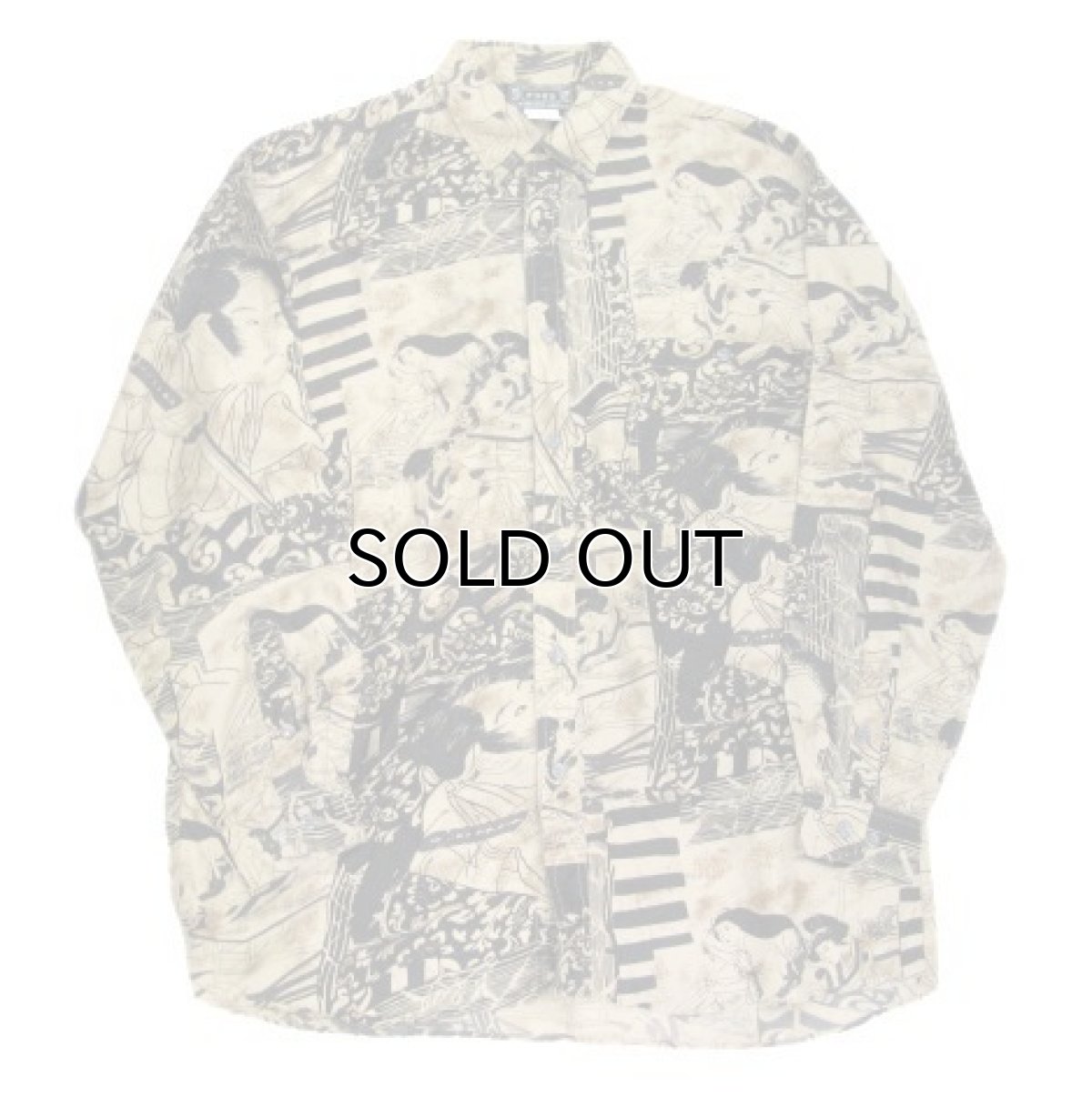 画像6: 1990's~ "PURE" Japanese Pattern Silk Shirts　Beige / Black　size L (表記 M) (6)