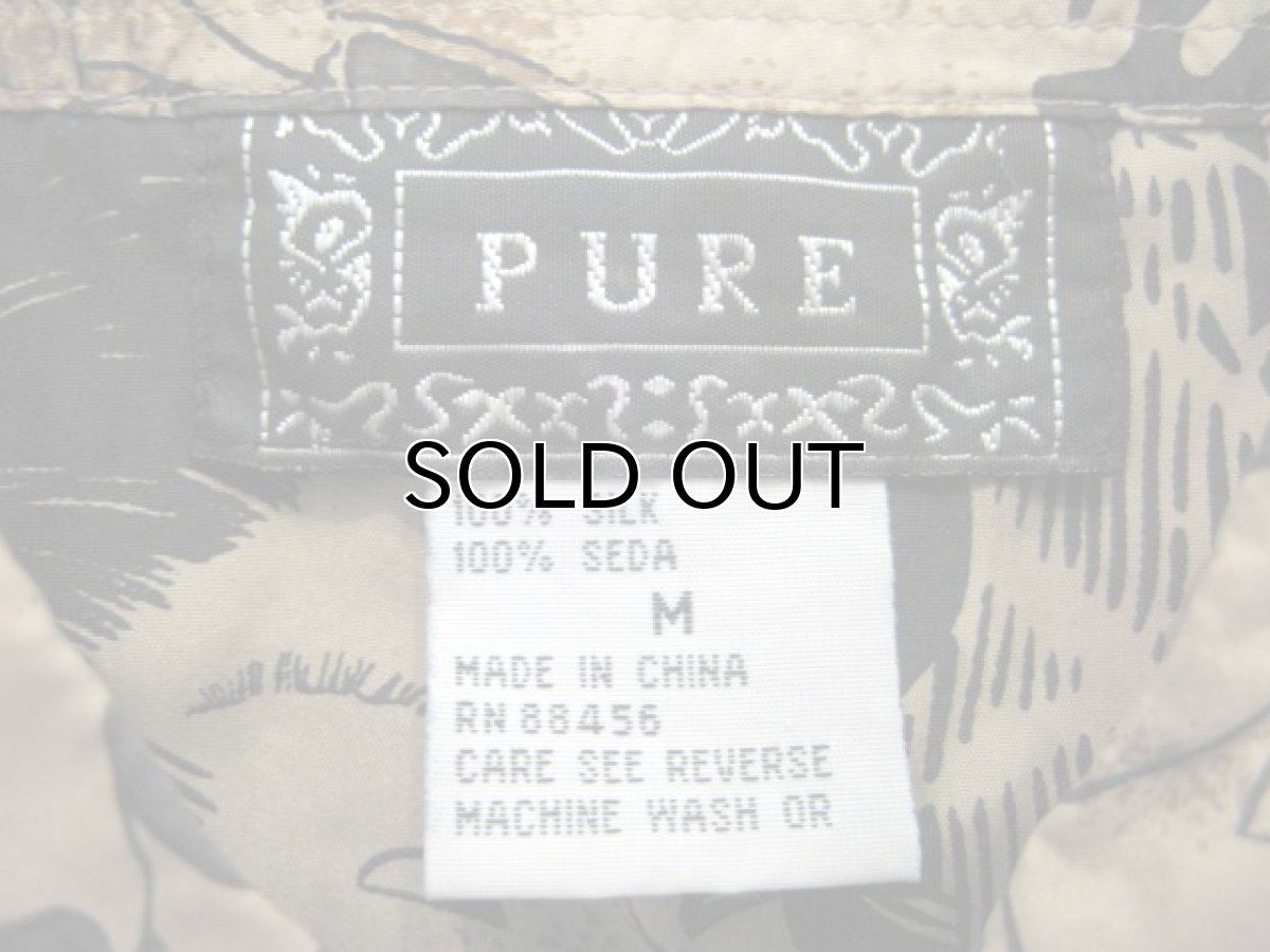 画像4: 1990's~ "PURE" Japanese Pattern Silk Shirts　Beige / Black　size L (表記 M) (4)