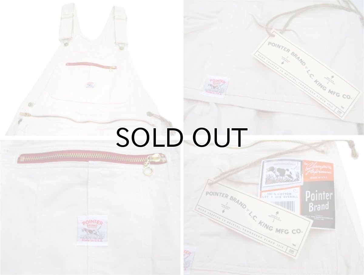 画像3: NEW "POINTER" White Duck Overall with Apron -made in USA-　Off White　size w34 x L30 (3)
