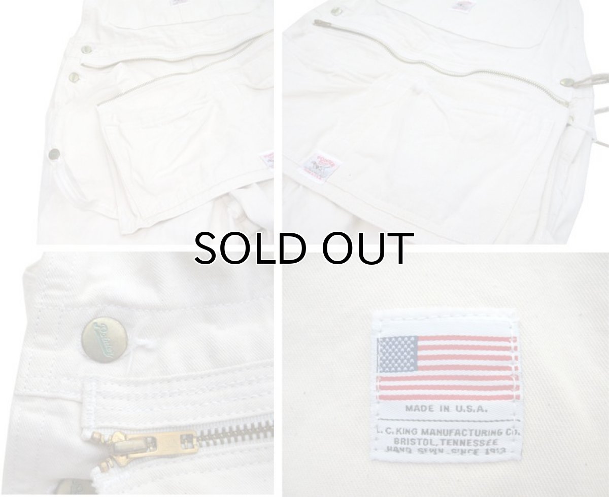 画像4: NEW "POINTER" White Duck Overall with Apron -made in USA-　Off White　size w34 x L30 (4)