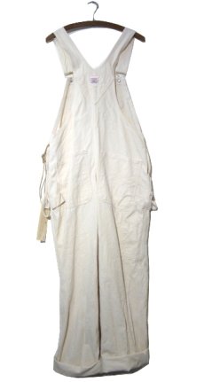 画像2: NEW "POINTER" White Duck Overall with Apron -made in USA-　Off White　size w34 x L30 (2)