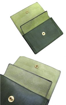 画像5: "JUTTA NEUMANN" Leather Wallet "the Waiter's Wallet" Medium Size　color : Light Green / Melon (5)