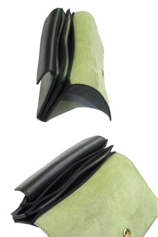 画像3: "JUTTA NEUMANN" Leather Wallet "the Waiter's Wallet" Medium Size　color : Light Green / Melon (3)