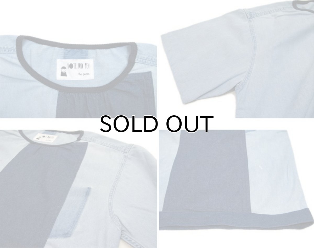 画像3: (B) Note and Pen ノートとペン "retouch" Denim Tee Blue Denim one size (3)