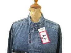 画像3: 1980's "AJ's" CHemical Wash Design Denim Shirts　Dead Stock　Blue Denim　size M (表記 S) (3)