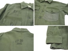 画像4: 1970's U.S.Military L/S Cotton Fatigue Shirts　OLIVE　size M - L (表記 15 1/2 x 33) (4)