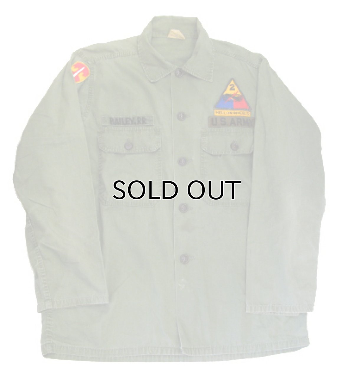 画像7: 1960's U.S.Military "TROOPER" L/S Cotton Poplin Fatigue Shirts OLIVE size M - L (表記 M) (7)