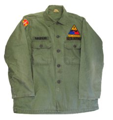 画像7: 1960's U.S.Military "TROOPER" L/S Cotton Poplin Fatigue Shirts　OLIVE　size M - L (表記 M) (7)