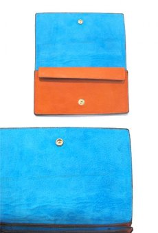 画像4: "JUTTA NEUMANN" Leather Wallet "the Waiter's Wallet"  color : Orange / Sky Blue 長財布 (4)