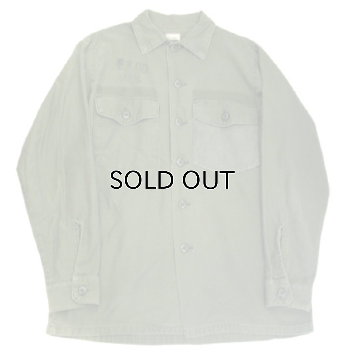 画像6: 1970's U.S.Military L/S Cotton Fatigue Shirts OLIVE size M - L (表記 15 1/2 x 33) (6)