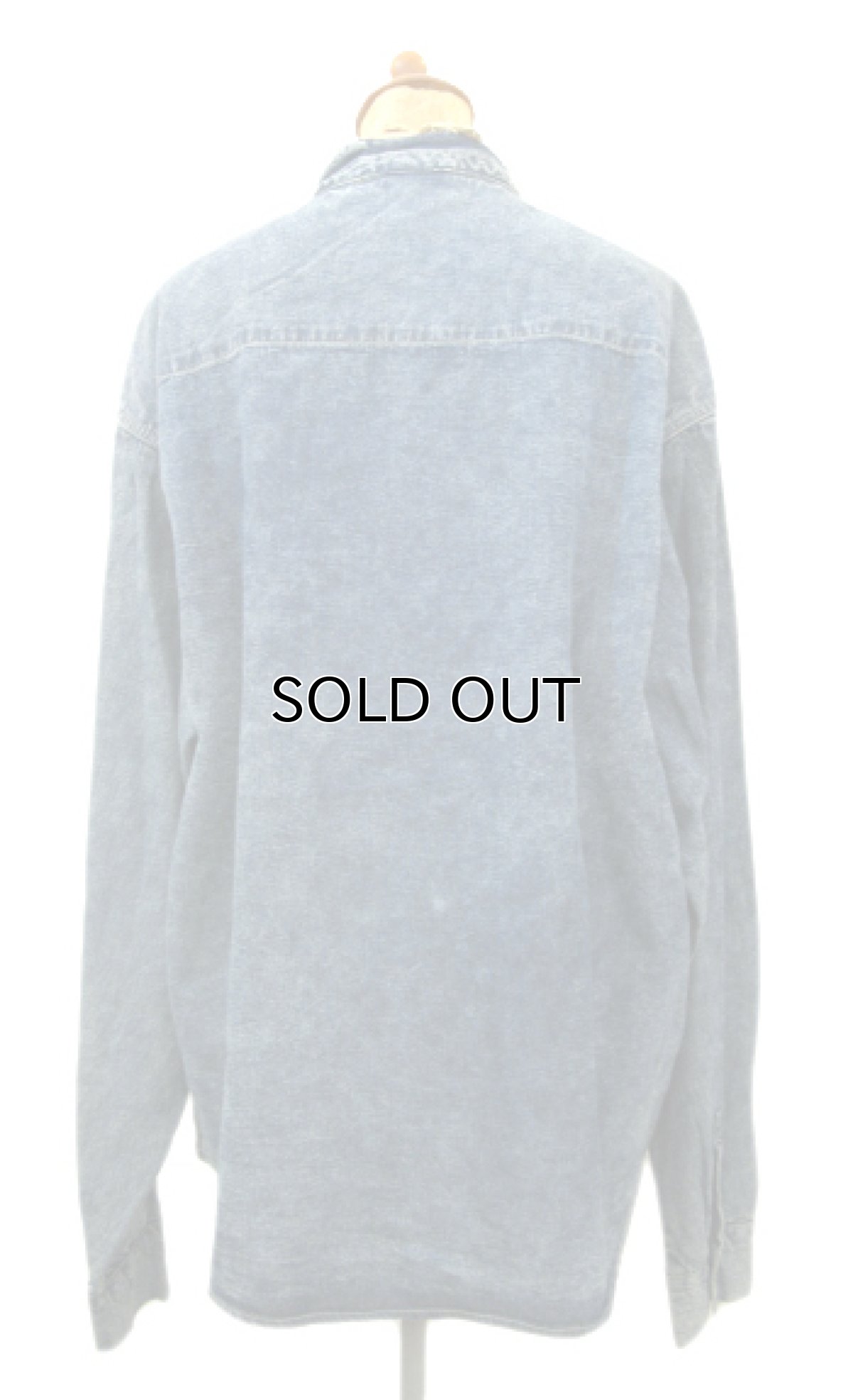 画像2: 1980's "AJ's" CHemical Wash Design Denim Shirts　Dead Stock　Blue Denim　size M (表記 S) (2)