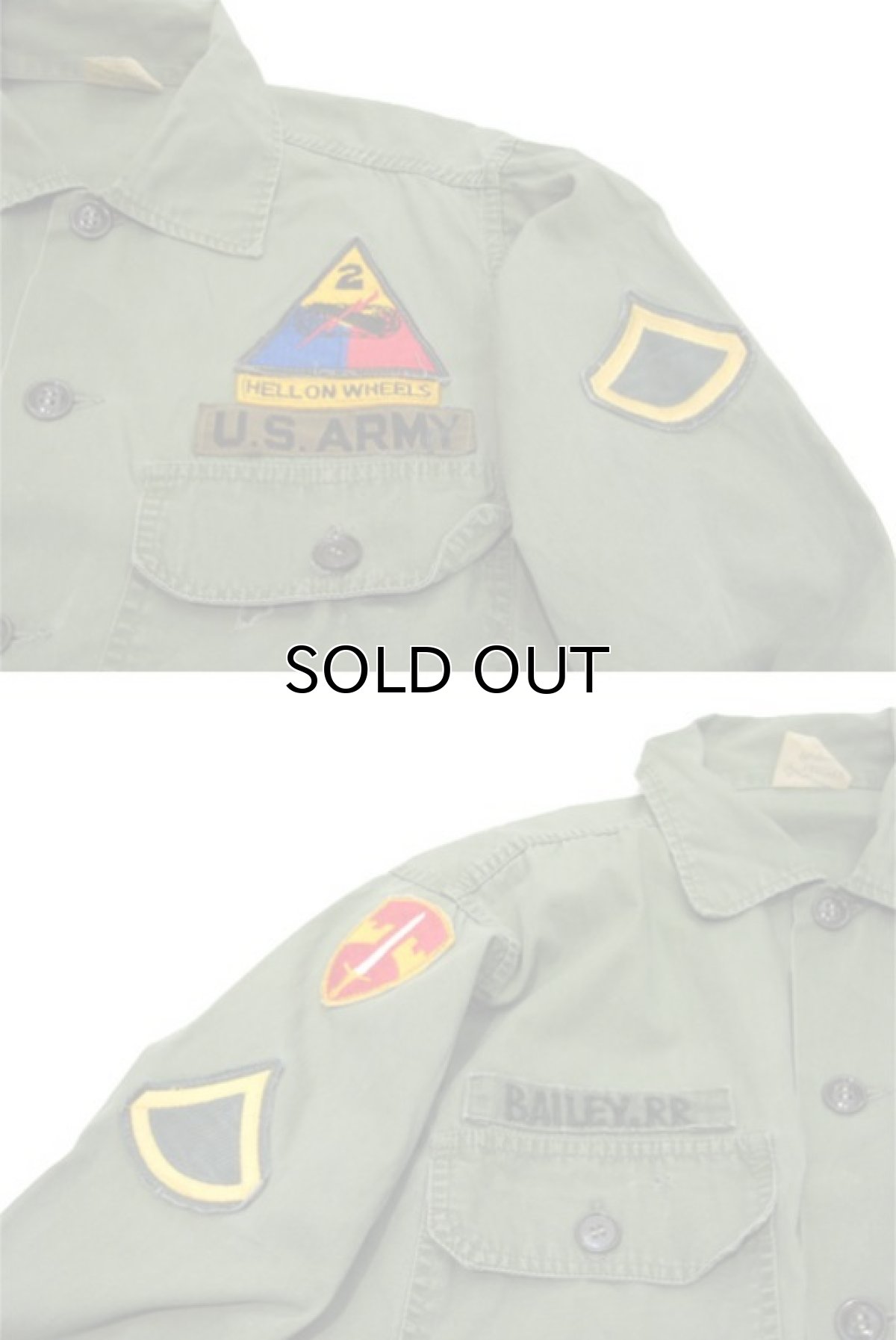 画像4: 1960's U.S.Military "TROOPER" L/S Cotton Poplin Fatigue Shirts OLIVE size M - L (表記 M) (4)