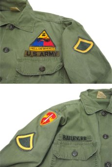 画像4: 1960's U.S.Military "TROOPER" L/S Cotton Poplin Fatigue Shirts　OLIVE　size M - L (表記 M) (4)