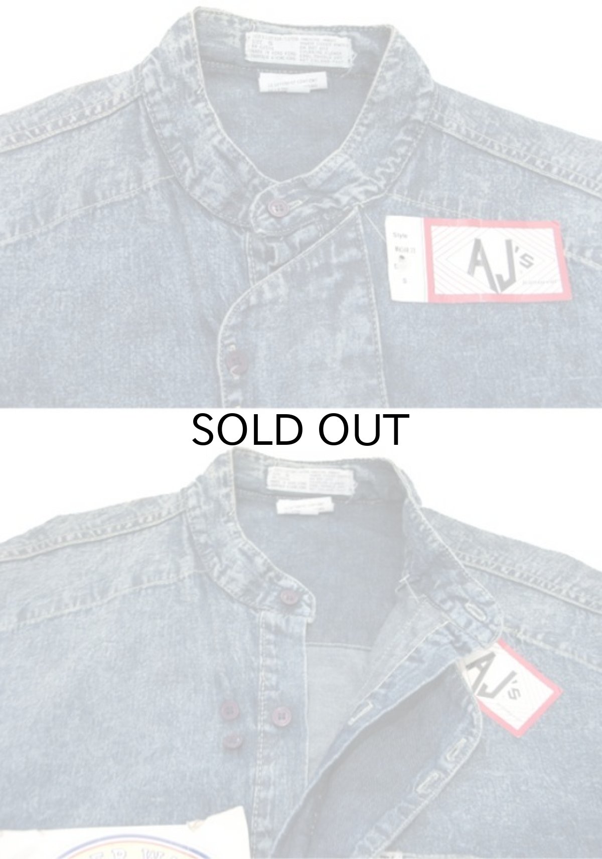 画像5: 1980's "AJ's" CHemical Wash Design Denim Shirts　Dead Stock　Blue Denim　size M (表記 S) (5)