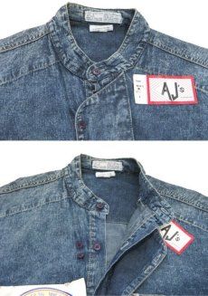 画像5: 1980's "AJ's" CHemical Wash Design Denim Shirts　Dead Stock　Blue Denim　size M (表記 S) (5)