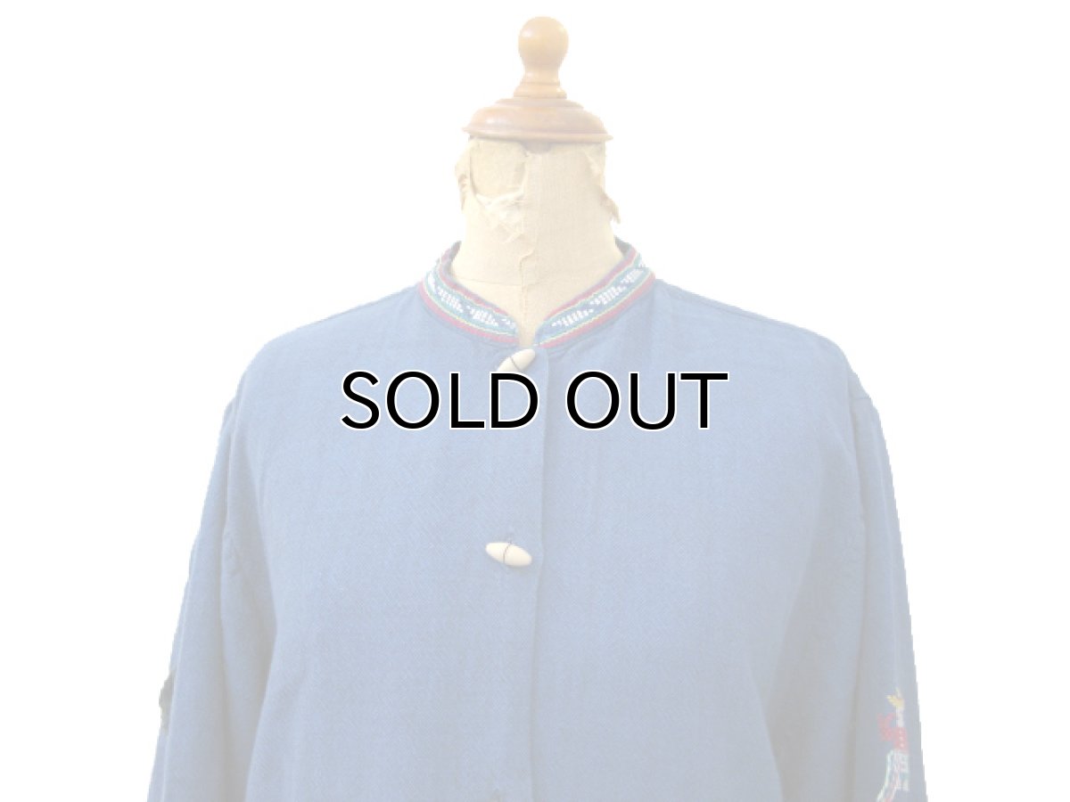 画像3: 1970's OLD Guatemara Shirts  Navy Blue size M - L  (表記 不明 ) (3)