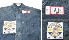 画像6: 1980's "AJ's" CHemical Wash Design Denim Shirts　Dead Stock　Blue Denim　size M (表記 S) (6)