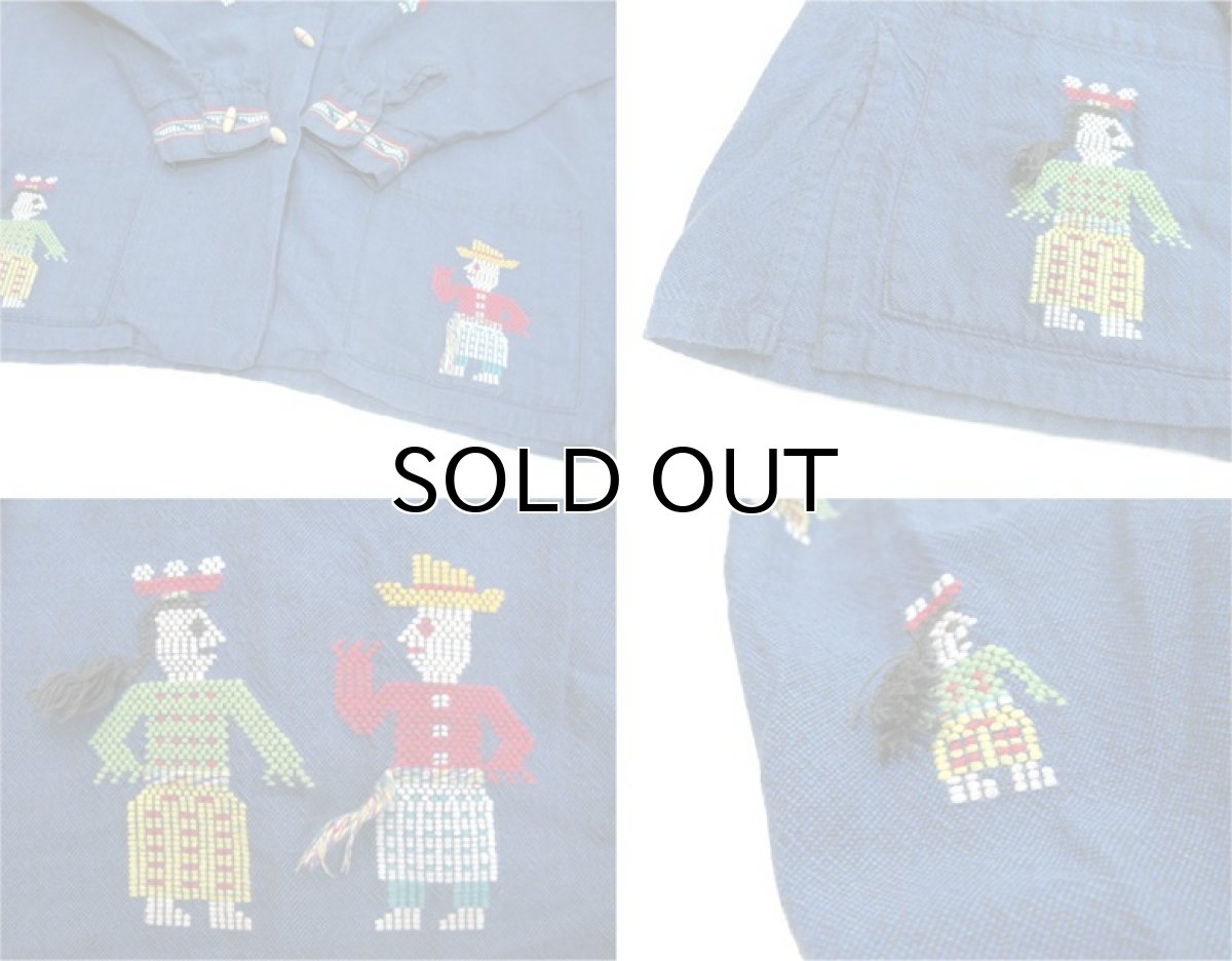 画像4: 1970's OLD Guatemara Shirts  Navy Blue size M - L  (表記 不明 ) (4)